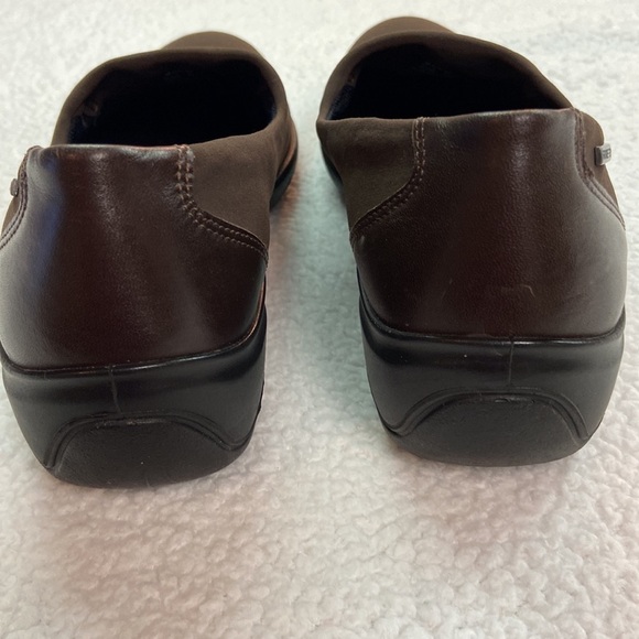 Ecco Brown Gortex Slip On Comfort Women's Loafers Size 38 Preowned - Picture 7 of 11